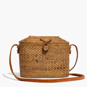 Folk Fortune Bali Rattan Top-Lid Bag